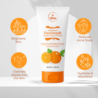 Glivia Vitamin C Face Wash - Brightening, Hydrating & Dark Spot Correcting | Gentle Cleanser for Glowing Skin, 100 ML