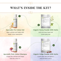 SESA 4 Step Natural Hair Colour Kit - For HIGH GREY% - 100% Organic & Ayurvedic - NO Ammonia, PPD, Peroxide, 200gm + 40ml