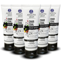 Ayouthveda Activated Charcoal Face Wash for Women and Men | Deep Cleansing Anti Pollution Face Wash | Natural Anti-Pollution & Oil Control Cleanser | Deep Cleansing, Detoxifying & Refreshing | Ayurvedic Cleanser for Men & Women | Paraben-Free | Suitable f