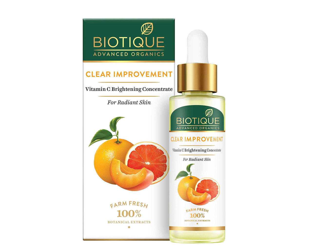 Biotique Advanced Organics Clear Improvement Vitamin C Brightening Concentrate, 30ml