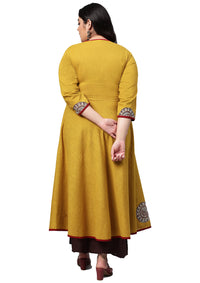 Yash Gallery Women's  Cotton Angrakha Kurta