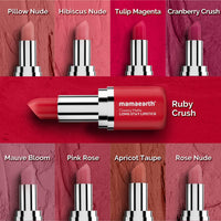 Mamaearth Creamy Matte Long Stay Lipstick with Murumuru Butter and Vitamin E for 8-Hour Long Stay (Flakeproof & Non-Drying | Intense Color Payoff) - 4.2g (Cranberry Crush)