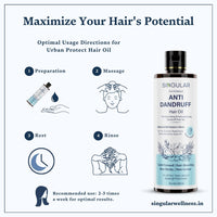 Singular Anti Dandruff Hair Oil for Nourishes & Hydrates Scalp Dandruff-Free Hair | Pure & Natural Cold Pressed Oil Infused with Nature's Best Tea Tree, Coconut, Peppermint, Neem, Rosemary, Argan Oil with Vitamin E | Ideal for Dandruff-Prone Scalp | 400 m