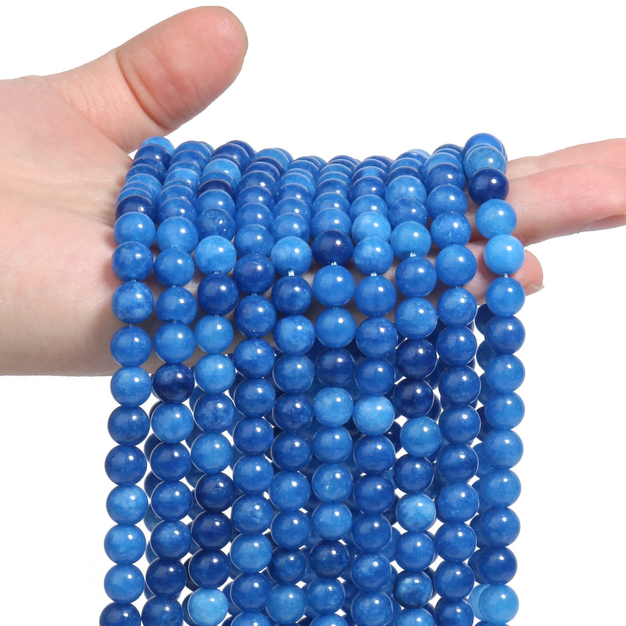45pcs 8mm Natural Stone Beads Kyanite Beads Energy Crystal Healing Power Gemstone for Jewelry Making, DIY Bracelet Necklace