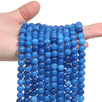 45pcs 8mm Natural Stone Beads Kyanite Beads Energy Crystal Healing Power Gemstone for Jewelry Making, DIY Bracelet Necklace