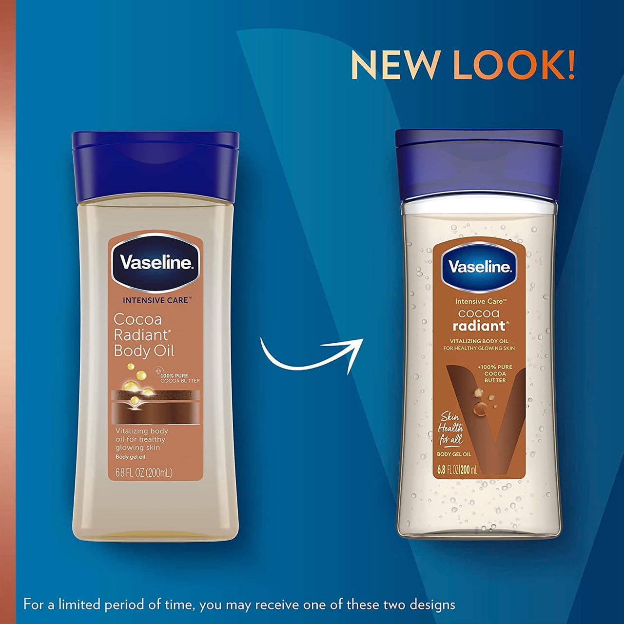 Vaseline Intensive Care Cocoa Radiant Gel Oil 6.8oz (6 Pack)