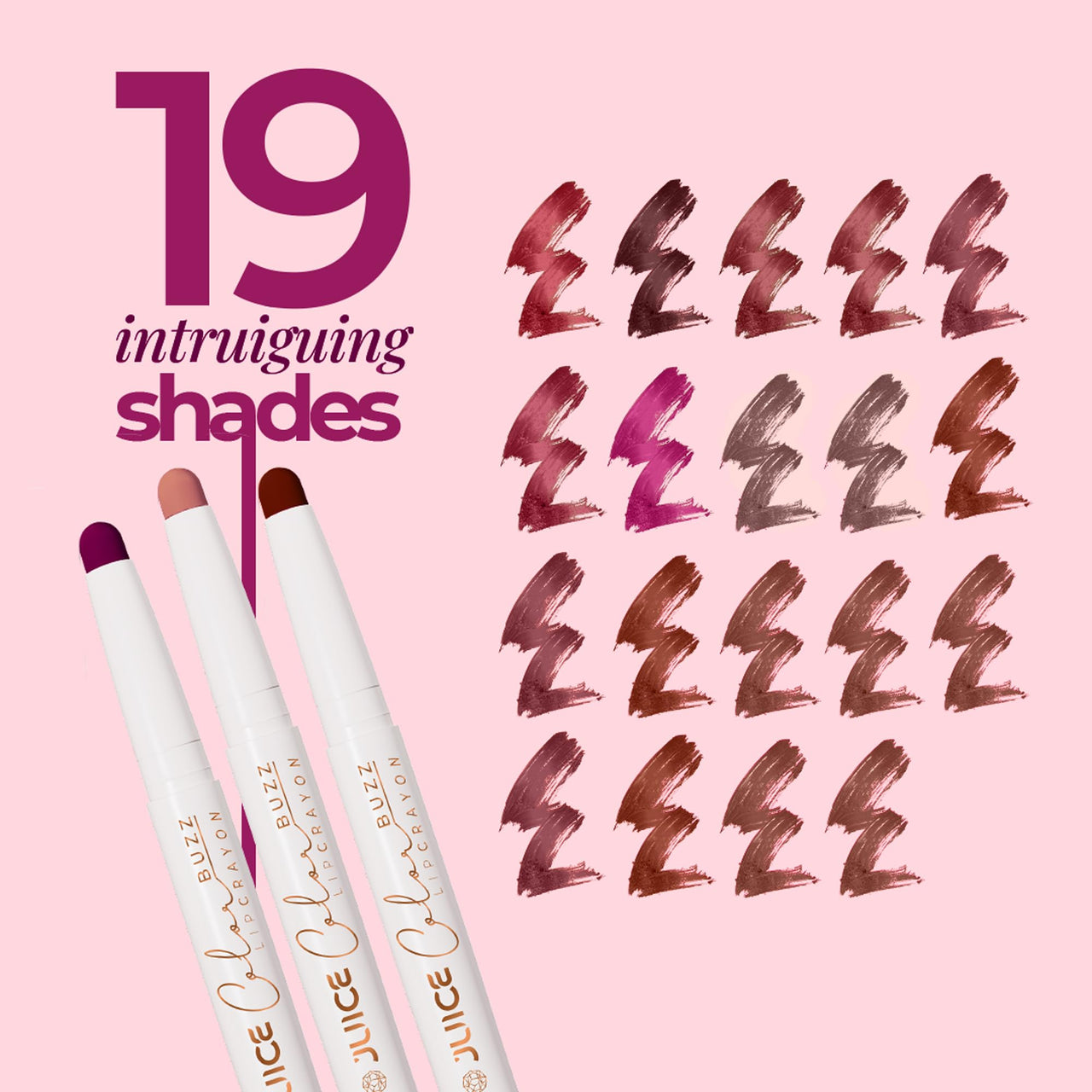 Juice Color Buzz Lip Crayon With Bio Retinol, SPF15 & Natural Moisturizing Factors (Strawberry Drip - M16)