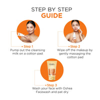 Oshea Herbals Turmericlean Cleansing Milk for Normal to Dry Skin | Deep Cleansing & Hydration | Enriched with Turmeric & Liquorice Extracts | Paraben & Silicone-Free – 120g