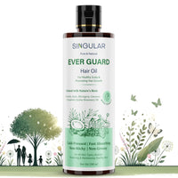 Singular Ever Guard Hair Oil for Men & Women | Hair Growth & Hair Fall Control | Cold-Pressed Blend of Argan, Almond, Bhringraj, Rosemary Oil & Vitamin E (200 ml)