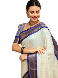 Satrani Women's Poly Silk Woven Saree With Unstitched Blouse Piece