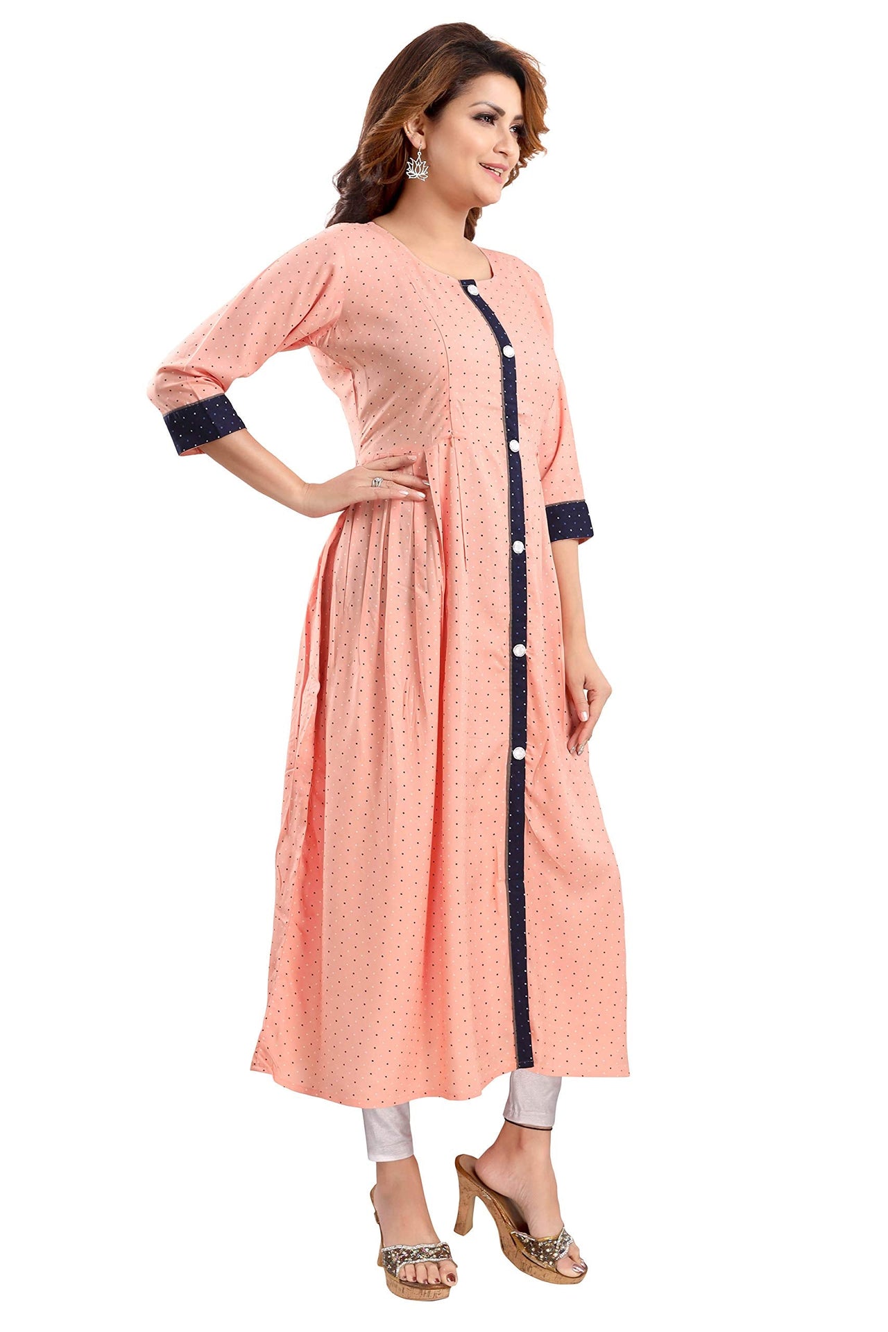 Priscilla RAYON COTTON FEEDING KURTIS FOR WOMEN WITH ZIPPERS 1122