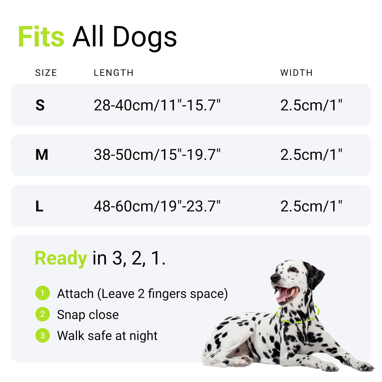 Tractive LED Light Up Dog Collar USB Rechargeable Waterproof (Green), Large Green