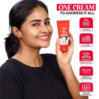 VCare Insta Facial Cream For Face Scrub, Cleanse And Skin Care Mask For Oily And Dry Skin | Instant Glow Brightening Face Pack With Songyi Mushroom And Walnut 50 Gm