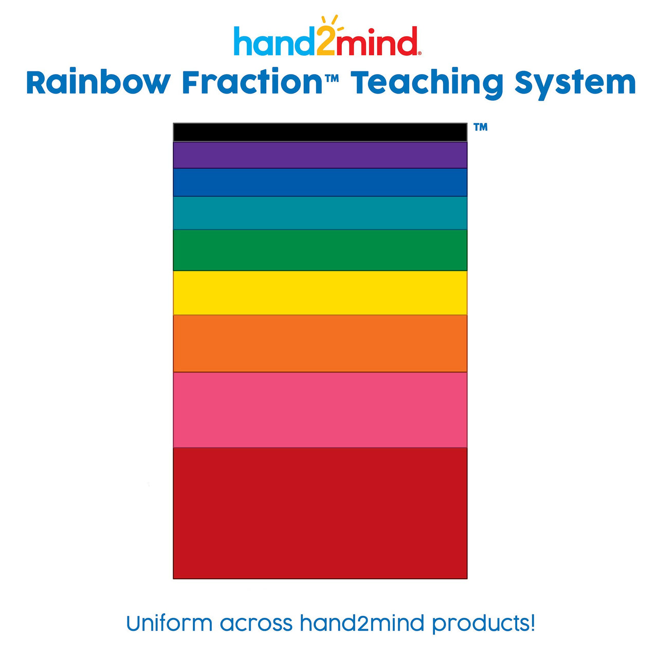 hand2mind Plastic Rainbow Fraction Tower Cubes Montessori Math Materials for Kids to Learn Fraction Equivalence Math Manipulatives 4th Grade Fraction Cube, Homeschool Supplies (Set of 51)