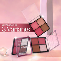 Hilary Rhoda Flawless Forever Face Palette | Highlighter, Contour & 2 Blushes | All-in-one Face Makeup Kit | Highly Pigmented & Long Lasting Face Palette | 11.2g (Light - Shade 01)