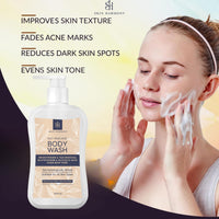 Skin Harmony AHA & BHA Kojic Acid, Glutathione and Glycolic Daily Body Wash for Skin Brightening, 200ml