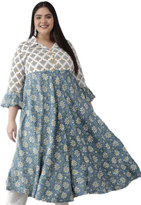 Yash Gallery Women's  Viscose Rayon Floral Anarkali Kurta for Women