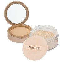 Seven Seas 2 In 1 Weightless Stay Matte Compact Powder | Pressed Powder + Loose Powder | SPF 15 | Non Oily Matte Look | Evens Out Complexion | Hides Imperfections | Blends Effortlessly (Banana)