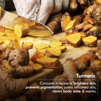 Nat Habit Healing Turmeric-Oats & Sacred Neem-Basil Butter Bath Soap, Anti-bacterial - Made With Cold Processed, Turmeric, Enriched with Neem & Kokum Butter For Men & Women - 125g of Each (Combo Pack of 2)