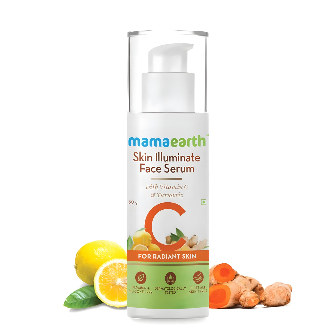 Mamaearth Skin Illuminate Vitamin C Face Serum For Glowing & Radiant Skin With High Potency Vitamin C & Turmeric For Unisex, 30g