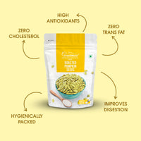 Gourmia Roasted Pumpkin Seeds Lightly Salted 200g | Fiber Rich | Immunity Booster | Crunchy Healthy Munching | Roasted Flavoured | Roasted Seeds for Healthy Snacking