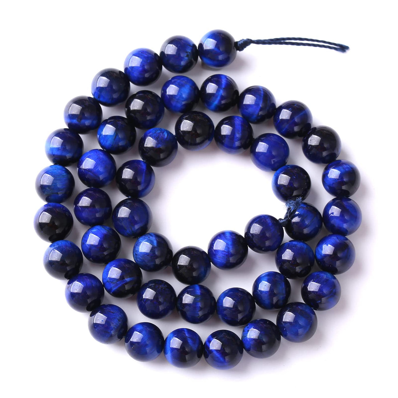 8mm 45PCS Natural Stone Lapis Blue Tiger Eye Beads 5A Quality Spacer Loose Beads for Jewelry Making DIY Bracelet Accessories Energy Crystal Healing Power Strand 15 inches Lapis Blue Tiger Eye Stone 8mm