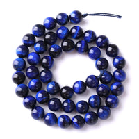 8mm 45PCS Natural Stone Lapis Blue Tiger Eye Beads 5A Quality Spacer Loose Beads for Jewelry Making DIY Bracelet Accessories Energy Crystal Healing Power Strand 15 inches Lapis Blue Tiger Eye Stone 8mm