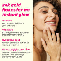 PLIX - THE PLANT FIX 24K Guava Gold Serum | Vitamin C & Hyaluronic Acid | Brightens Skin & Reduces Photoageing | 2-In-1 Face Serum & Primer For Glowing Skin | 30 Ml