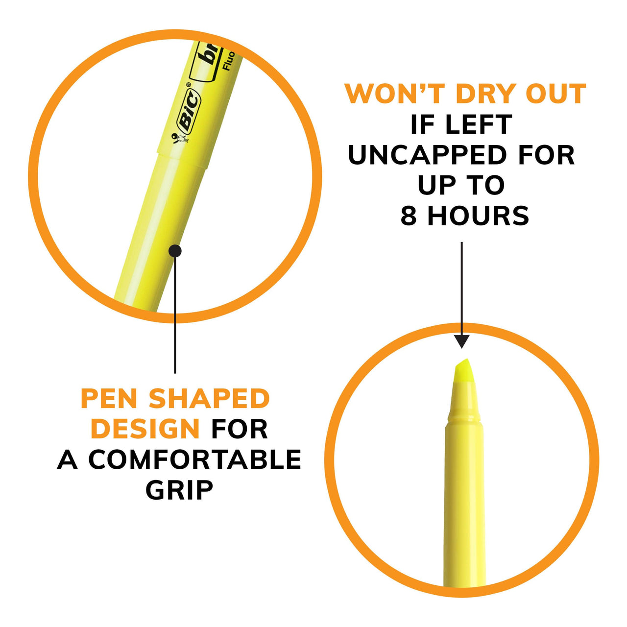 BIC Brite Liner Highlighter, Chisel Tip, Fluorescent Blue Ink, 12 per Pack (BL11-BE) 12 Count (Pack of 1) MARKING