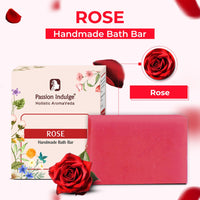 Passion Indulge Handmade Rose Bath Soap– 100% Natural & Vegan | Hydrating & Glowing | Enriched with Essential Oils | Paraben-Free & Sulfate-Free | 100g