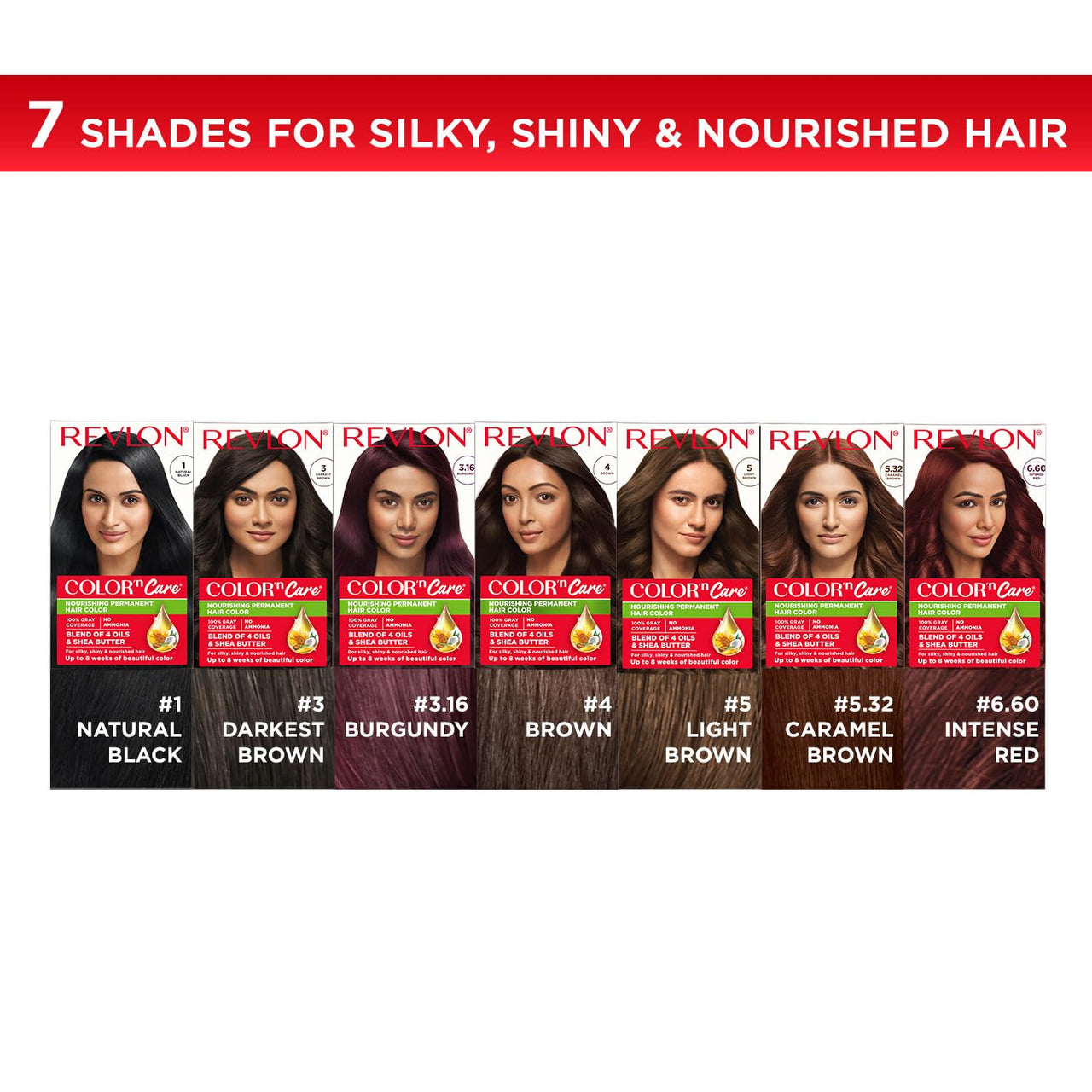 Revlon Color 'n Care Permanent Hair Color for Women-4 Brown | Blend of 4 oil's & Shea Butter| For Silky, Shiny & Nourished Hair | 100% Grey Coverage in 5 Minutes | Ammonia Free
