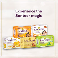 Santoor Sandalwood and Almond milk Organic Soft Bath Soap for Softer, Smoother and Moisturised Skin, Combo Offer 150 g pack of 12