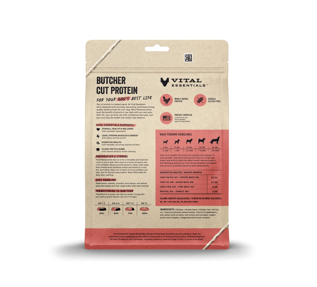 Vital Essentials Freeze-Dried Raw Dog Food, Chicken Nibs Entree, 14 oz