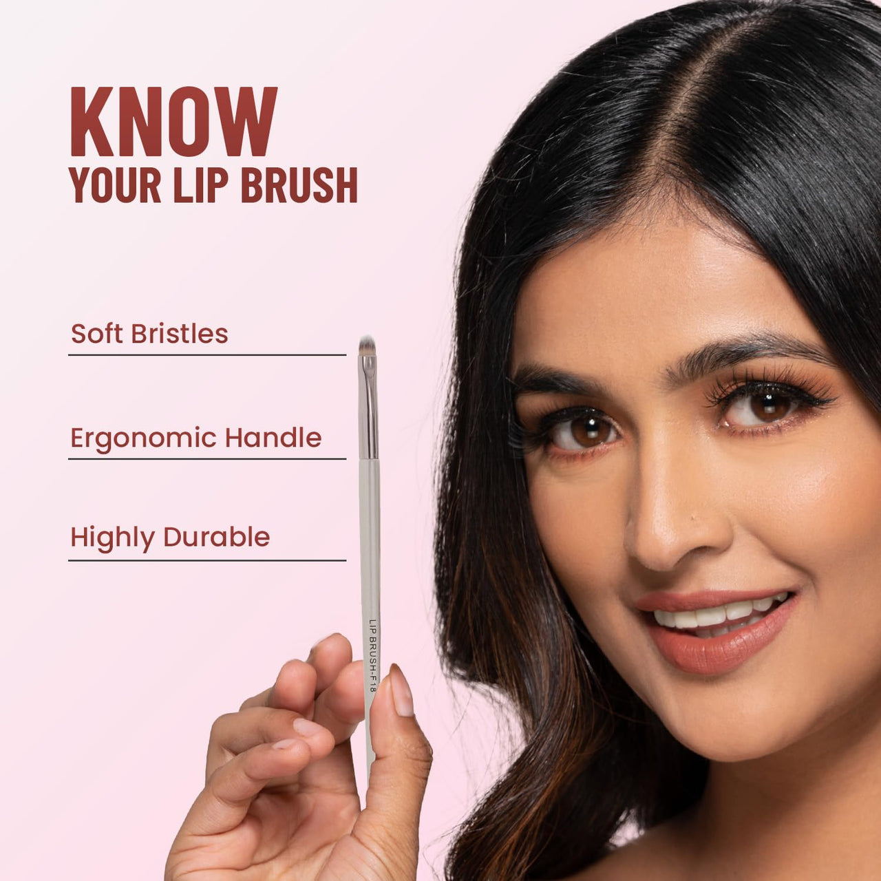 Swiss Beauty Lip Brush with Soft & Synthetic Bristles | Ideal for Cream and Liquid products | Easy to hold & Precise application