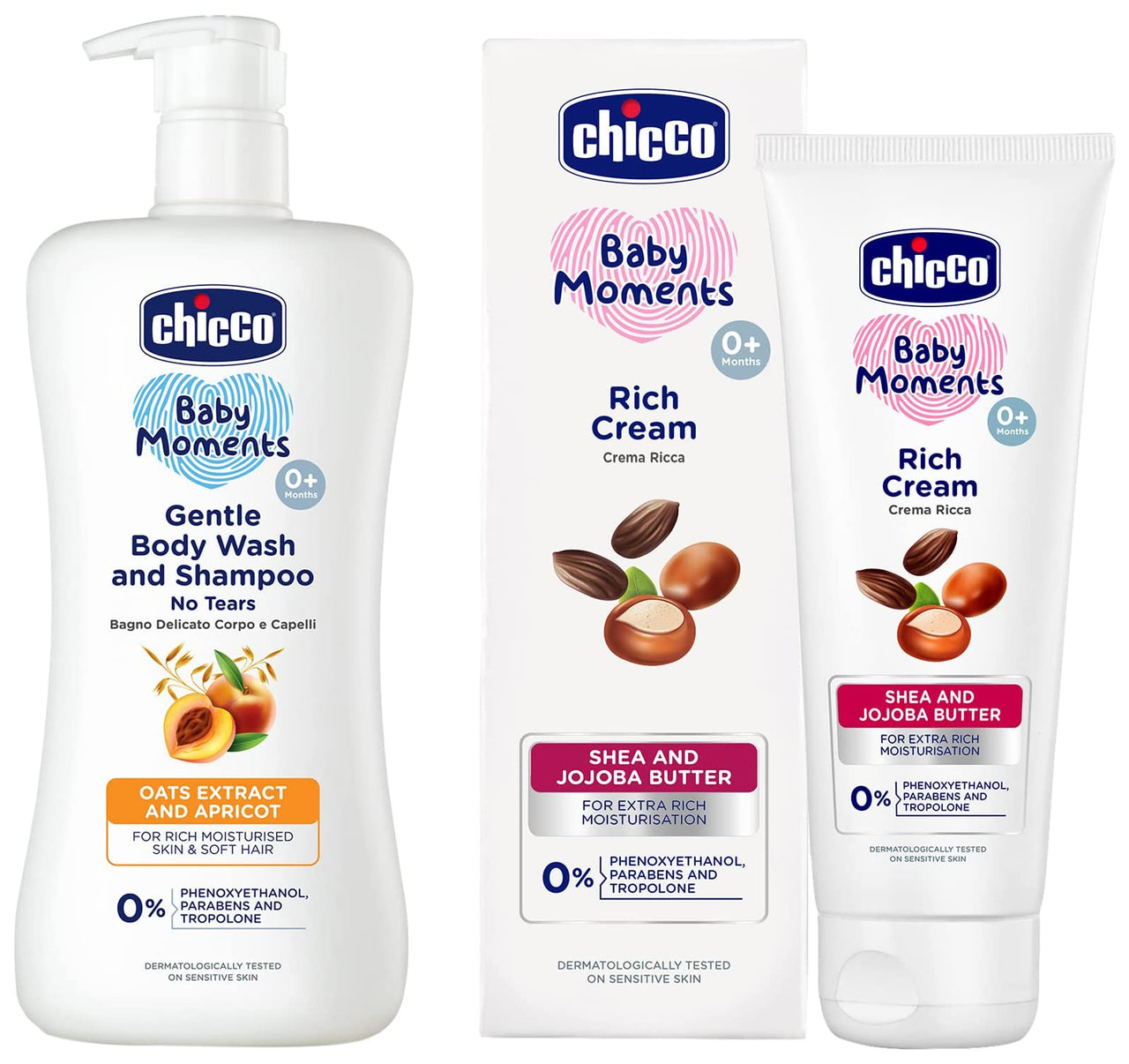 Chicco Gentle Bodywash And Shampoo 500Ml With Rich Cream 100G