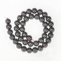 35pcs 10mm Natural Black Hematite Gemstone Beads Energy Healing Crystal Round Loose Stone Beads for Jewelry Making, DIY Bracelets Necklaces