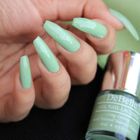 Debelle Gel Nail Polish Fleur Pistachio (Turquoise Mint Green Nail Paint)|Non Uv - Gel Glossy Finish |Chip Resistant | Seaweed Enriched Formula| Long Lasting|Cruelty And Toxic Free| 8Ml