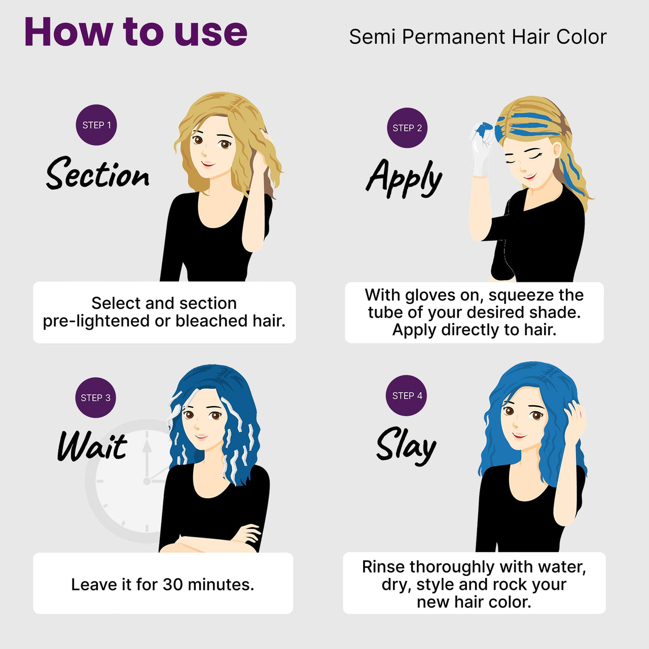 2.Oh! Italian- Blue Hair Color For Women & Men | Ammonia-Free DIY Semi Permanent Hair Color | Enriched with Argan Oil | Lasts upto 12-15 Washes