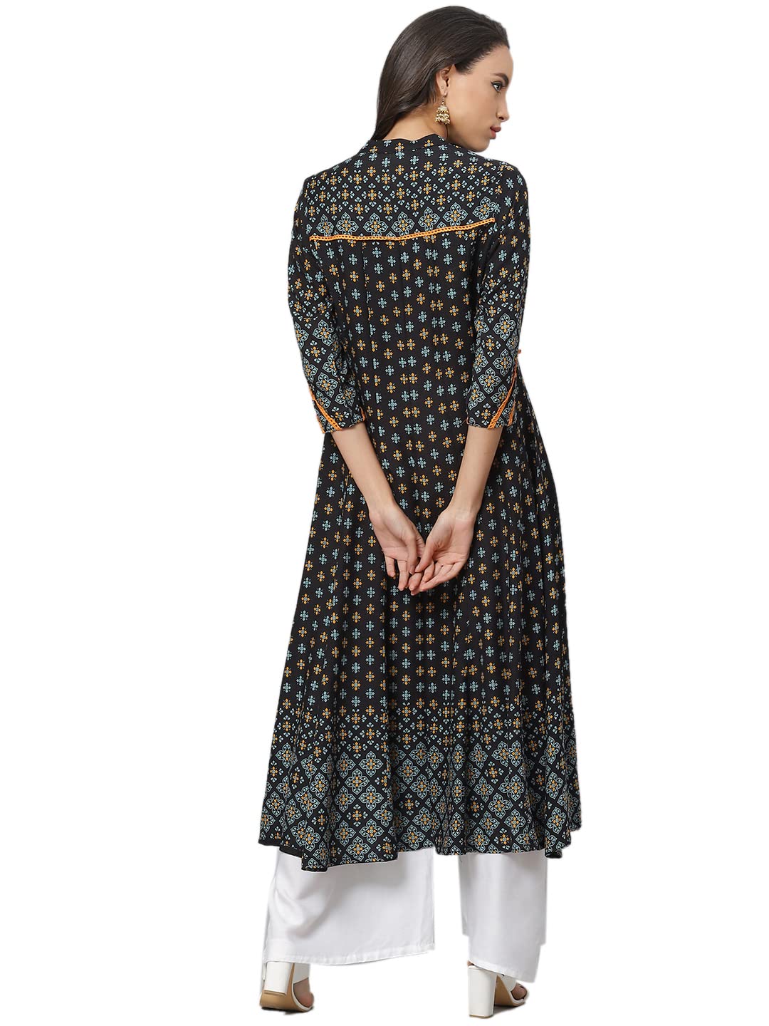 Yash Gallery Women's  Rayon Floral Printed Anarkali Kurta for Women