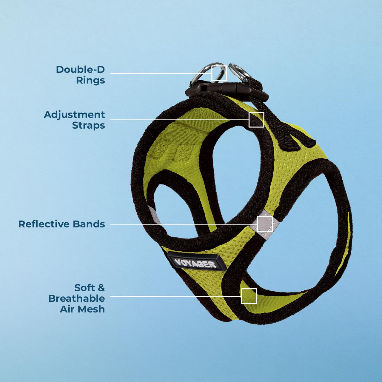 Voyager Step-in Air Dog Harness - All Weather Mesh Step in Vest Harness for Small and Medium Dogs and Cats by Best Pet Supplies - Harness (Lime Green/Black Trim), XL (Chest: 20.5-23") Harness (Lime Green/Black Trim) XL (Chest: 20.5 - 23")