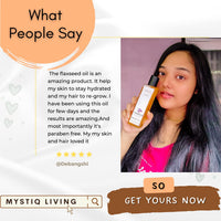 Mystiq Living Flaxseed Oil with Omega - 3 for Healthy Hair, Skin & Body | Cold Pressed, 100% Pure & Natural - 100 ML