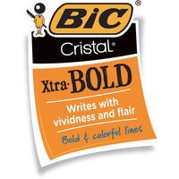 BIC Cristal Xtra Bold Ballpoint Pen, Bold Point (1.6mm) For Vivid And Dramatic Lines, Blue, 24-Count