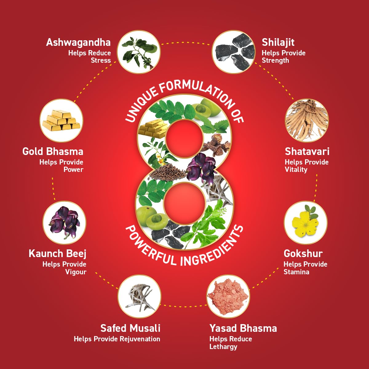 Zandu Vigorex Gold Ayurvedic Daily Energizer -Pack of 12 Capsules, 1 count