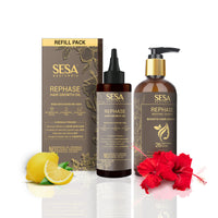 SESA Ayurvedic Rephase Refill Hair Oil 100 Ml And Rephase Shampoo 300 Ml With 26 Herbs And 6 Essential Oils Help Control Hair Fall & Strengthen Roots Hair Combo For Women And Men