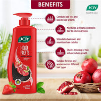 Joy Hair Fruits Hairfall Defense Conditioning Shampoo Enriched with Pomegranate & Strawberry, 650 ml