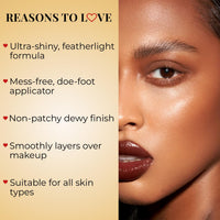 Just Herbs Glaze Pink Nectar Ultra Radiance | Ultra Shimmery Shine | Long Stay | Mess Free | Dewy Finish with Shea Butter and Aloe Vera Liquid Highlighter | All Skin Types | For Women 6g
