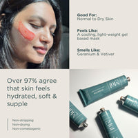 Mul Secrets 100 ml Hydrate Facemask & Scrub - Dry Skin Hydration, Softening, Brightening & Plump Skin - Hyaluronic Acid, Chamomile & Saffron - 30+ Uses - 50mlx2