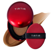 TIRTIR Mask Fit Red Cushion Foundation, Full coverage, Skin fit, Satin Glow Finish, Korean Cushion Foundation #45N SADDLE BROWN, 4.5g
