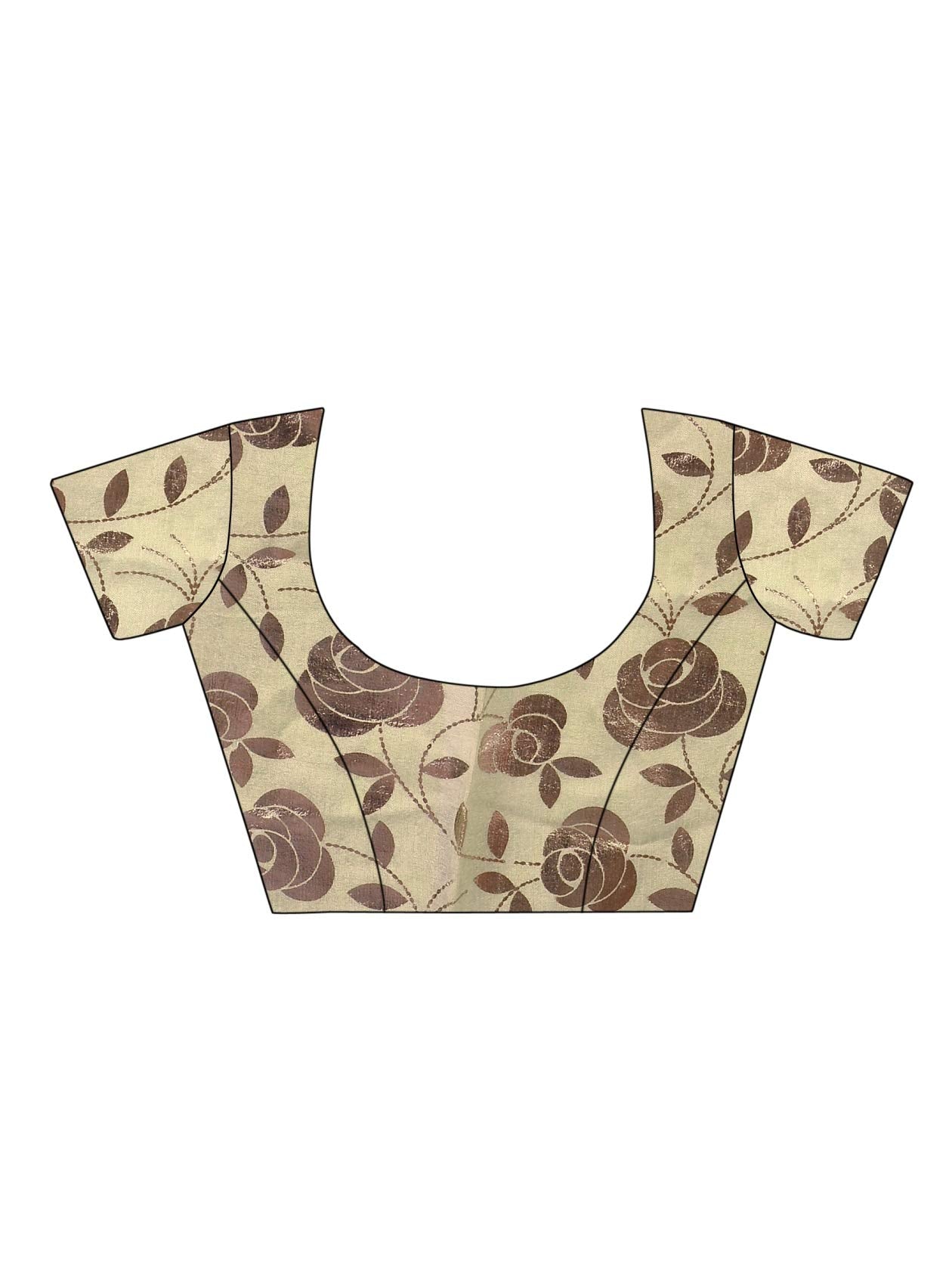 Rhey Women Foil Print Work Chiffon Saree With Blouse Piece