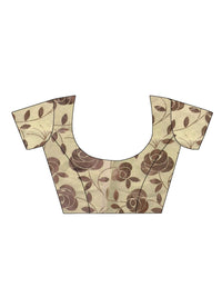 Rhey Women Foil Print Work Chiffon Saree With Blouse Piece